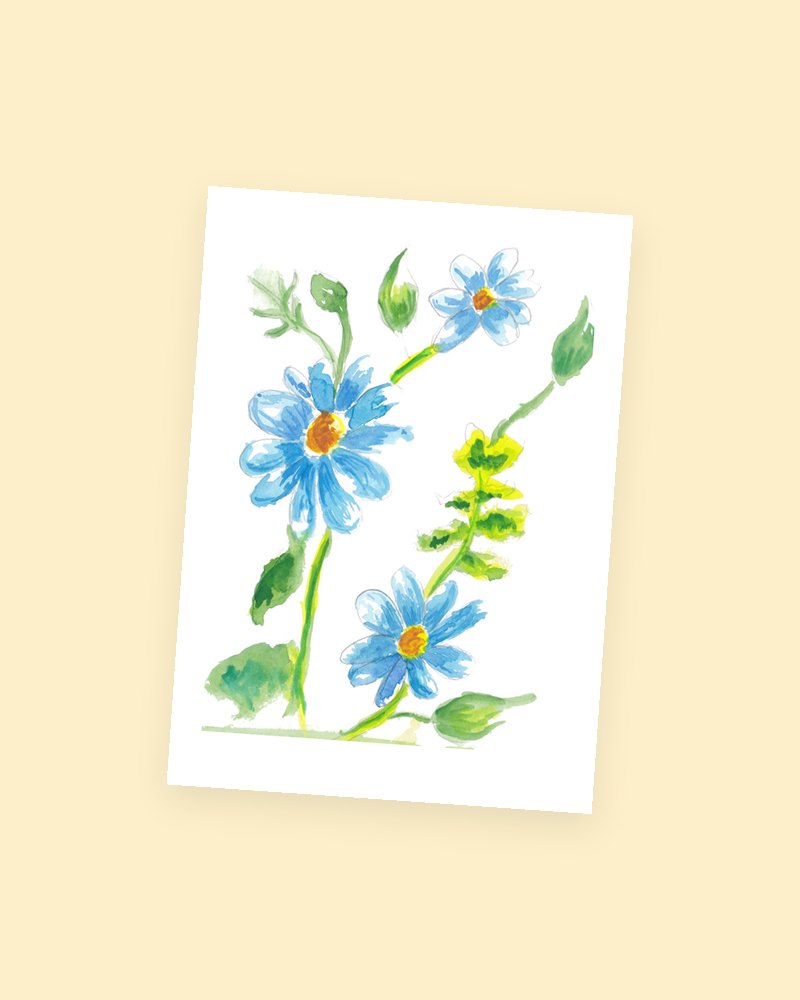 Blue Daisies postcard