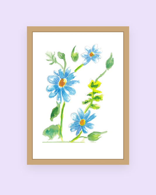 Blue Daisies art print