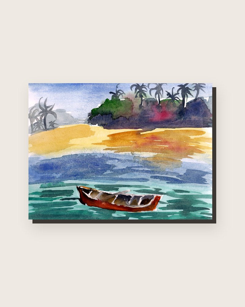 Faraway Island, original painting by Vihaan