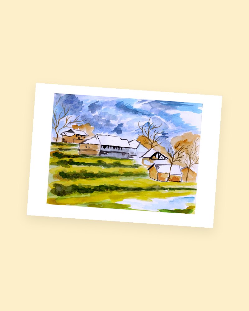 Farmhouse postcard