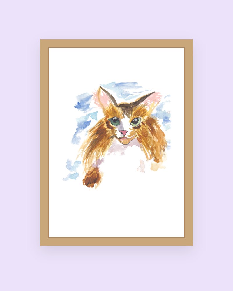 Fluffy Cat art print