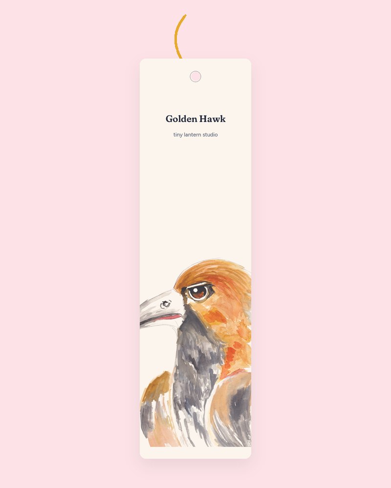 Golden Hawk bookmark