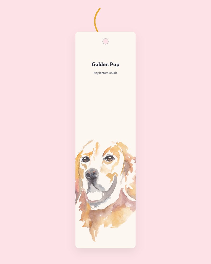 Golden Pup bookmark
