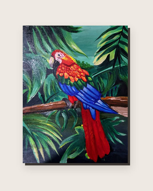 Jungle Parrot, original painting by Vihaan