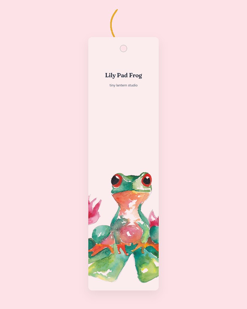 Lily Pad Frog bookmark