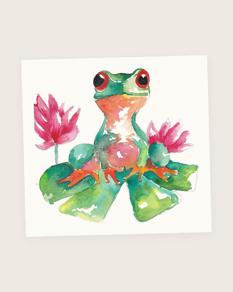 Lily Pad Frog, original painting by Vihaan
