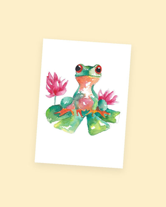 Lily Pad Frog postcard