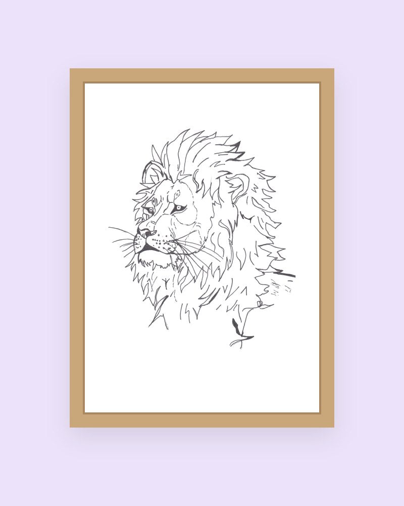 Lion Sketch art print