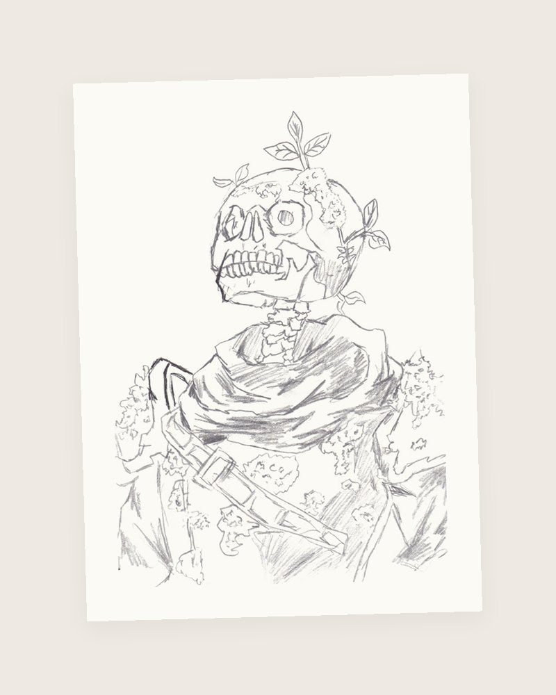 Skeleton Warrior, original drawing by Vihaan