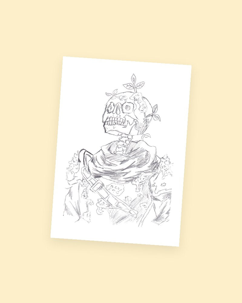 Skeleton Warrior postcard